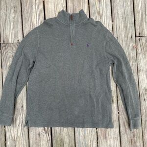 Polo Ralph Lauren Men's Gray Quarter-Zip Sweater Size L